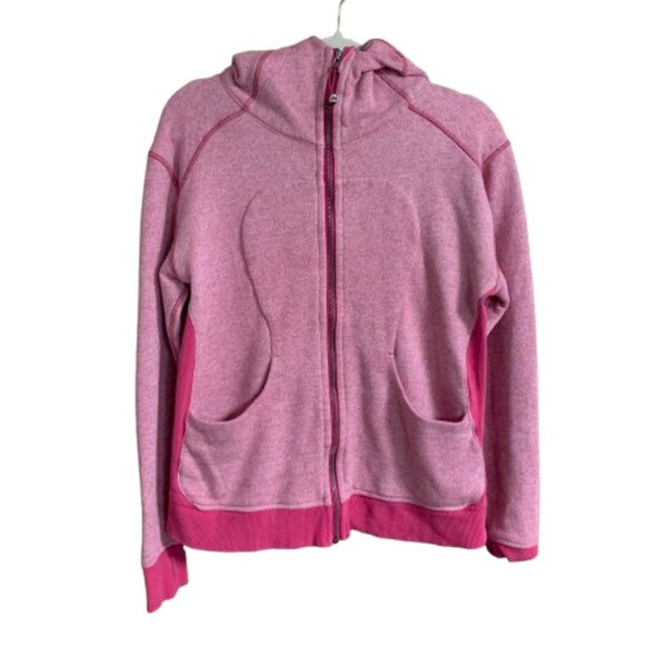 lululemon athletica Jackets & Blazers - Lululemon On The Daily Hoodie Pink Women's 10 Blended Cotton Full Zip Jacket GUC